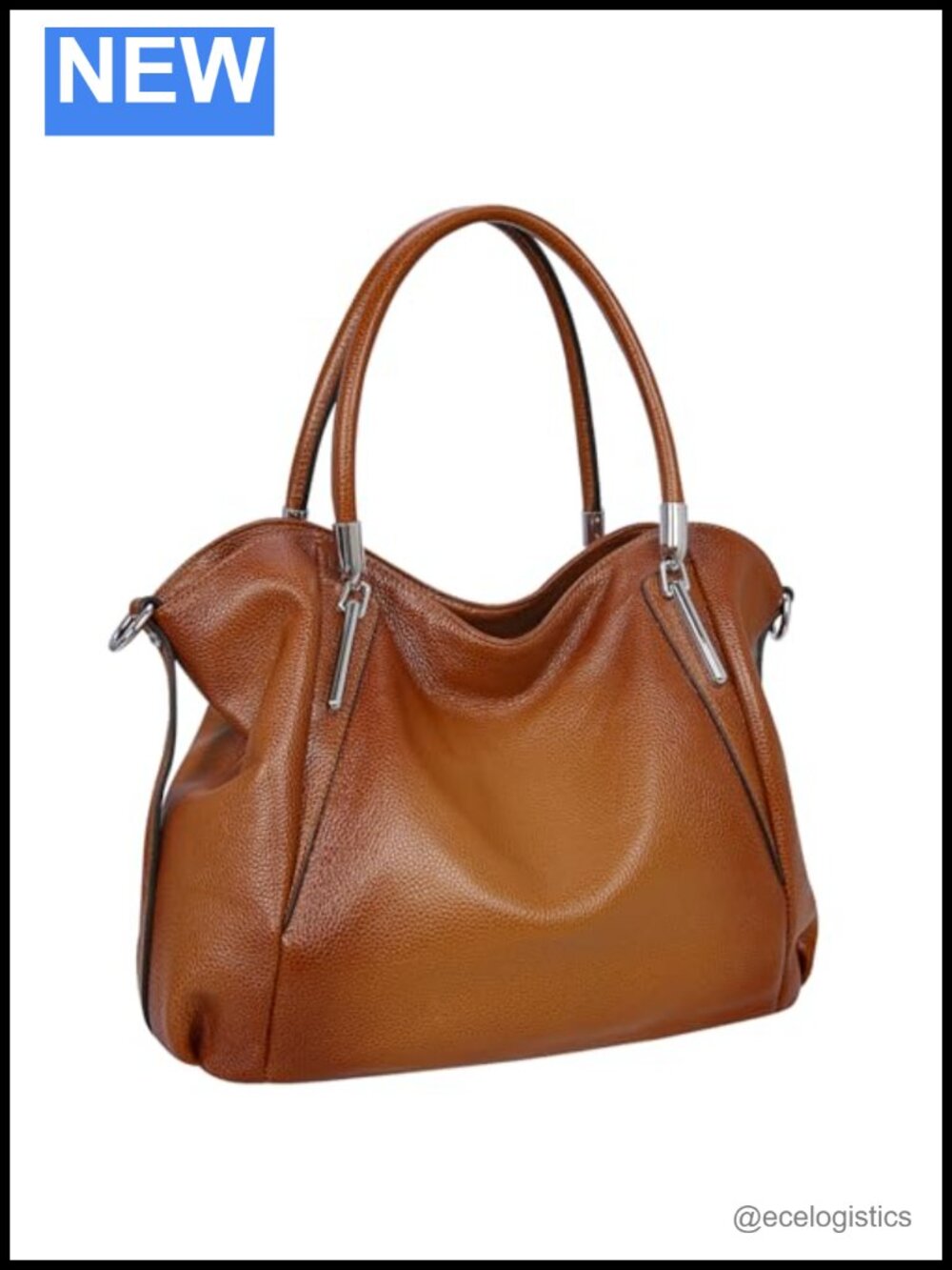 Genuine Leather Hobo Satchel Tote Handbag with Detachable Strap